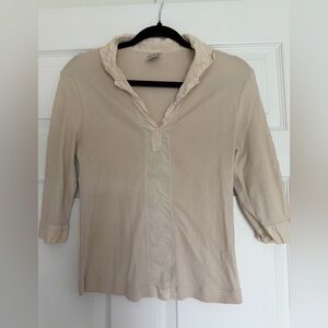 SUGAR made in France beige Ribbed Women's Top 3/4 sleeve